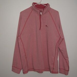 Men's Red Tommy Bahama Long-Sleeve Pullover size Large